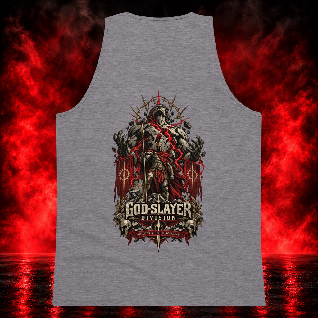 God-Slayer Division Tank Top — Printful product mockup
