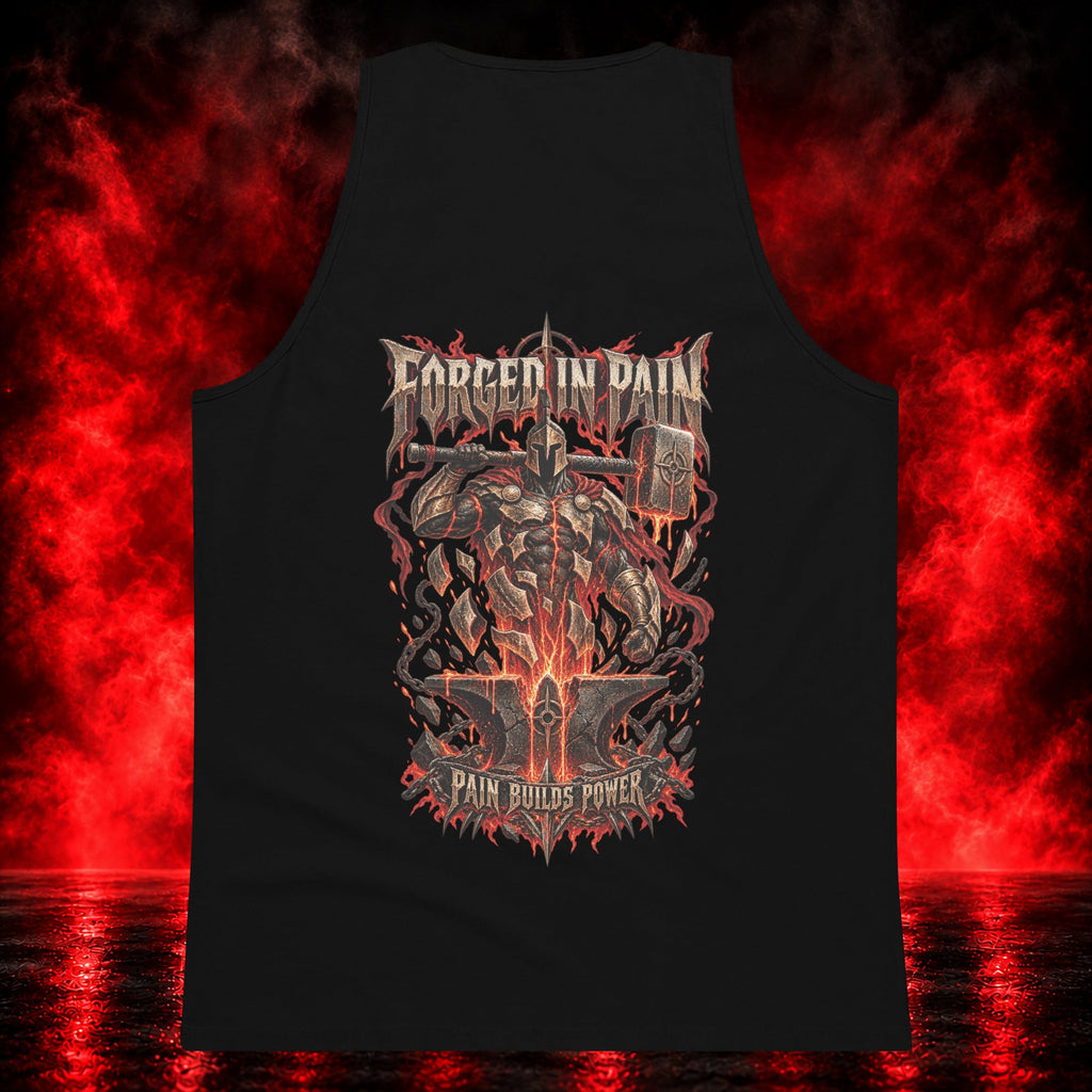 Forged in Pain Tank Top — Printful product mockup