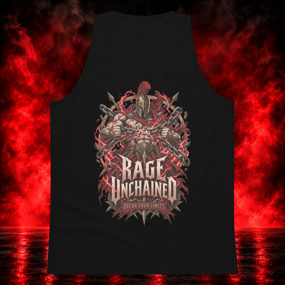 Rage Unchained Tank Top — Printful product mockup