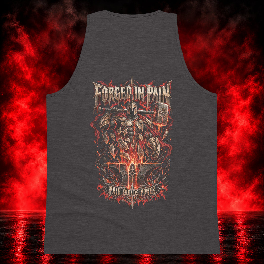 Forged in Pain Tank Top — Printful product mockup