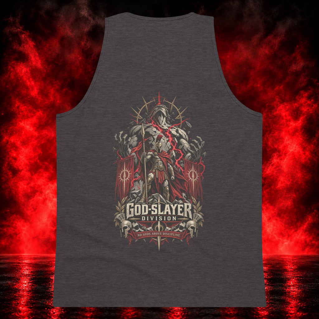 God-Slayer Division Tank Top — Printful product mockup