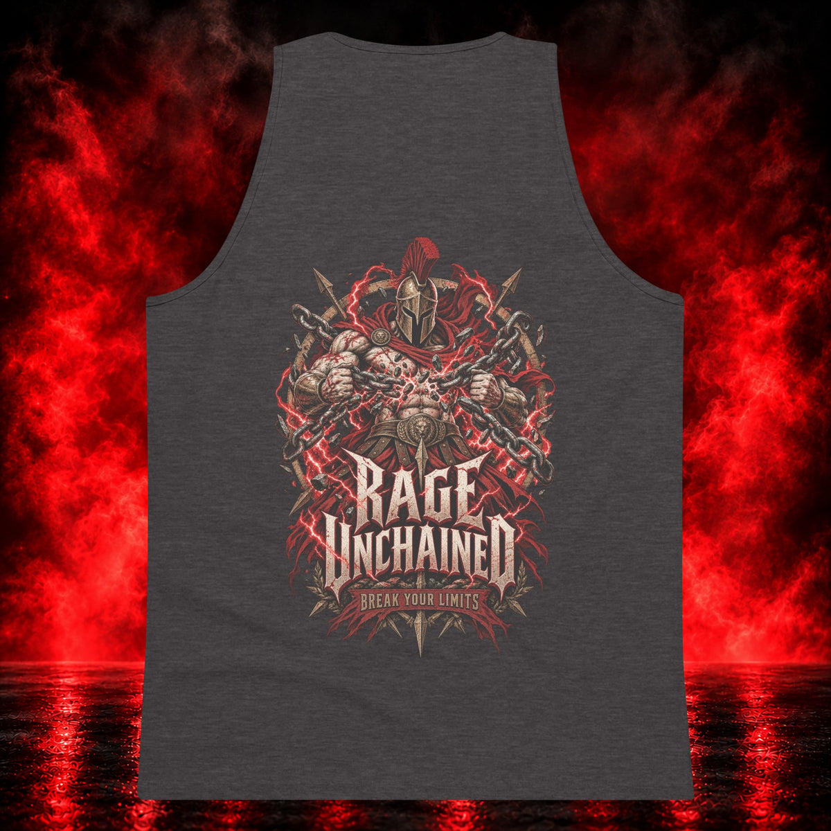 Rage Unchained Tank Top — Printful product mockup