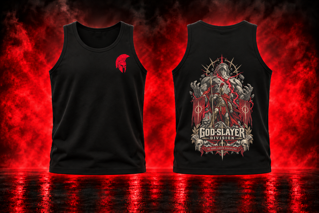 God-Slayer Division — black Tank Top front and back promotional cover