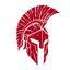 SPARTAN RAGE crimson Spartan helmet logo on transparent background