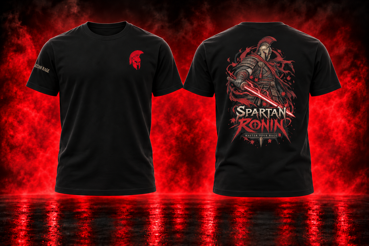Spartan Ronin — black T-Shirt front and back promotional cover