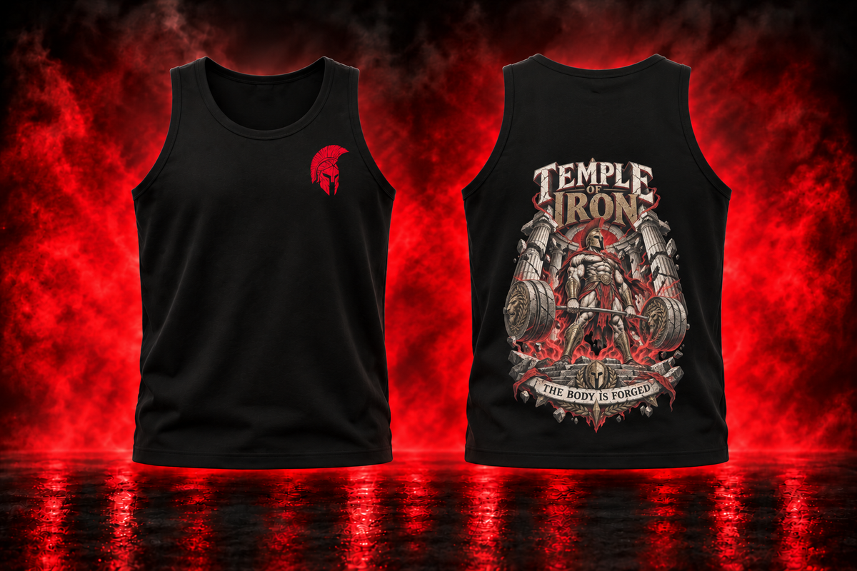Temple of Iron — black Tank Top front and back promotional cover