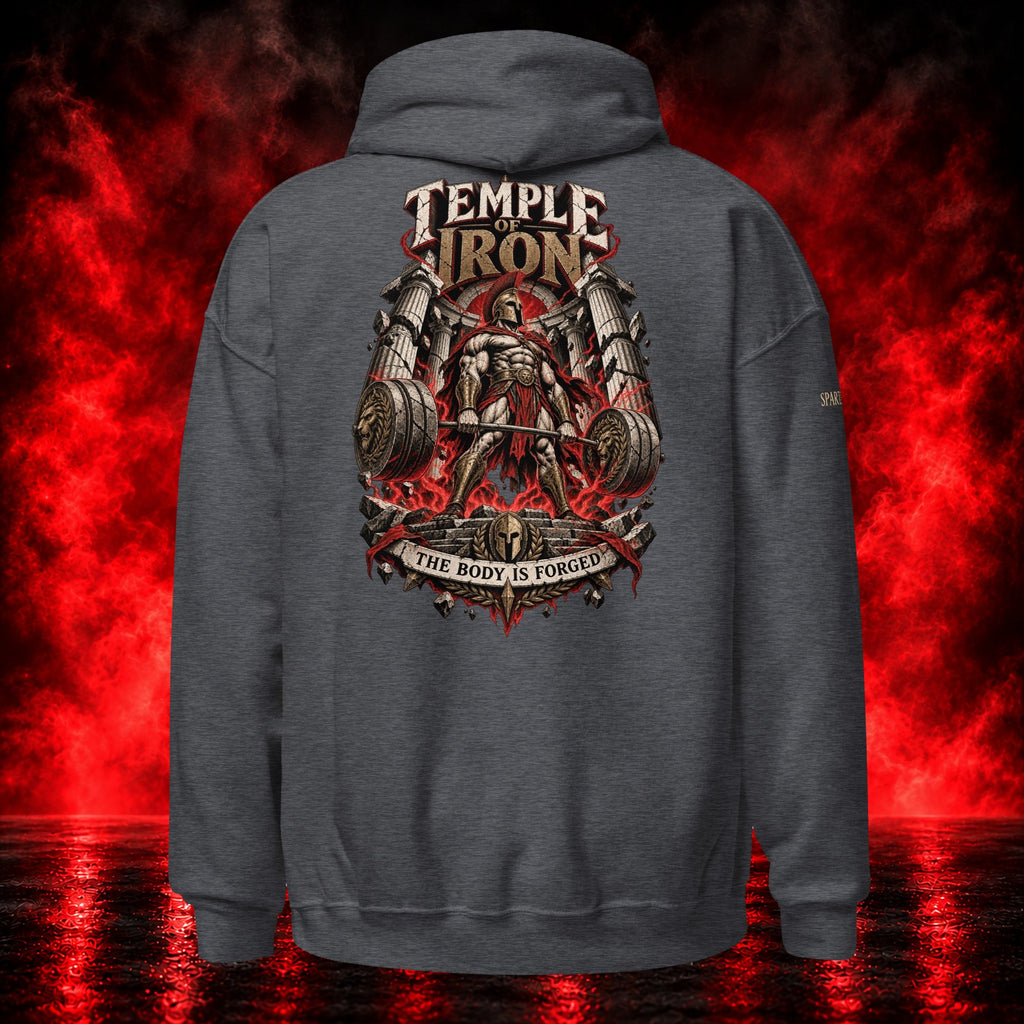 Temple of Iron Hoodie — Printful product mockup