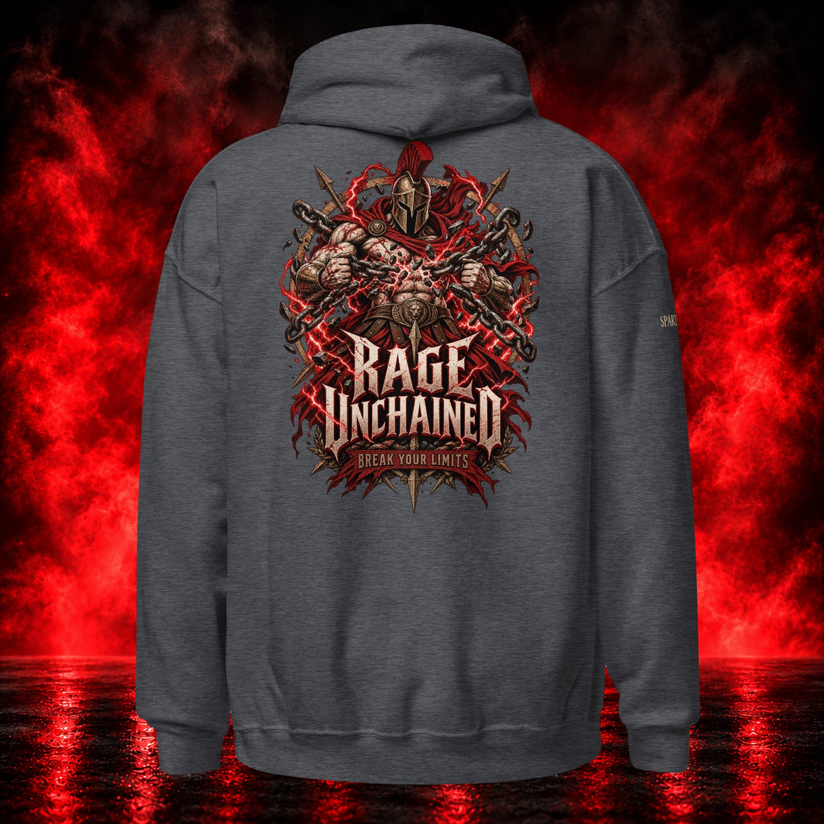 Rage Unchained Hoodie — Printful product mockup