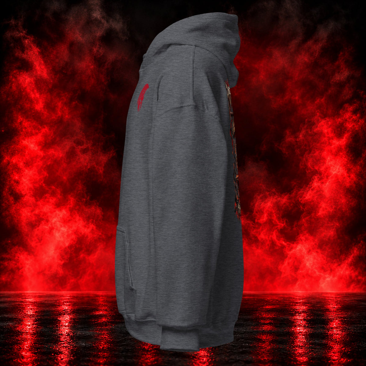 Forged in Pain Hoodie — Printful product mockup