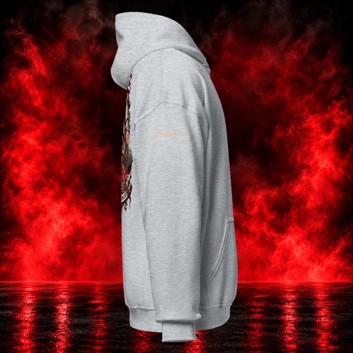 Temple of Iron Hoodie — Printful product mockup