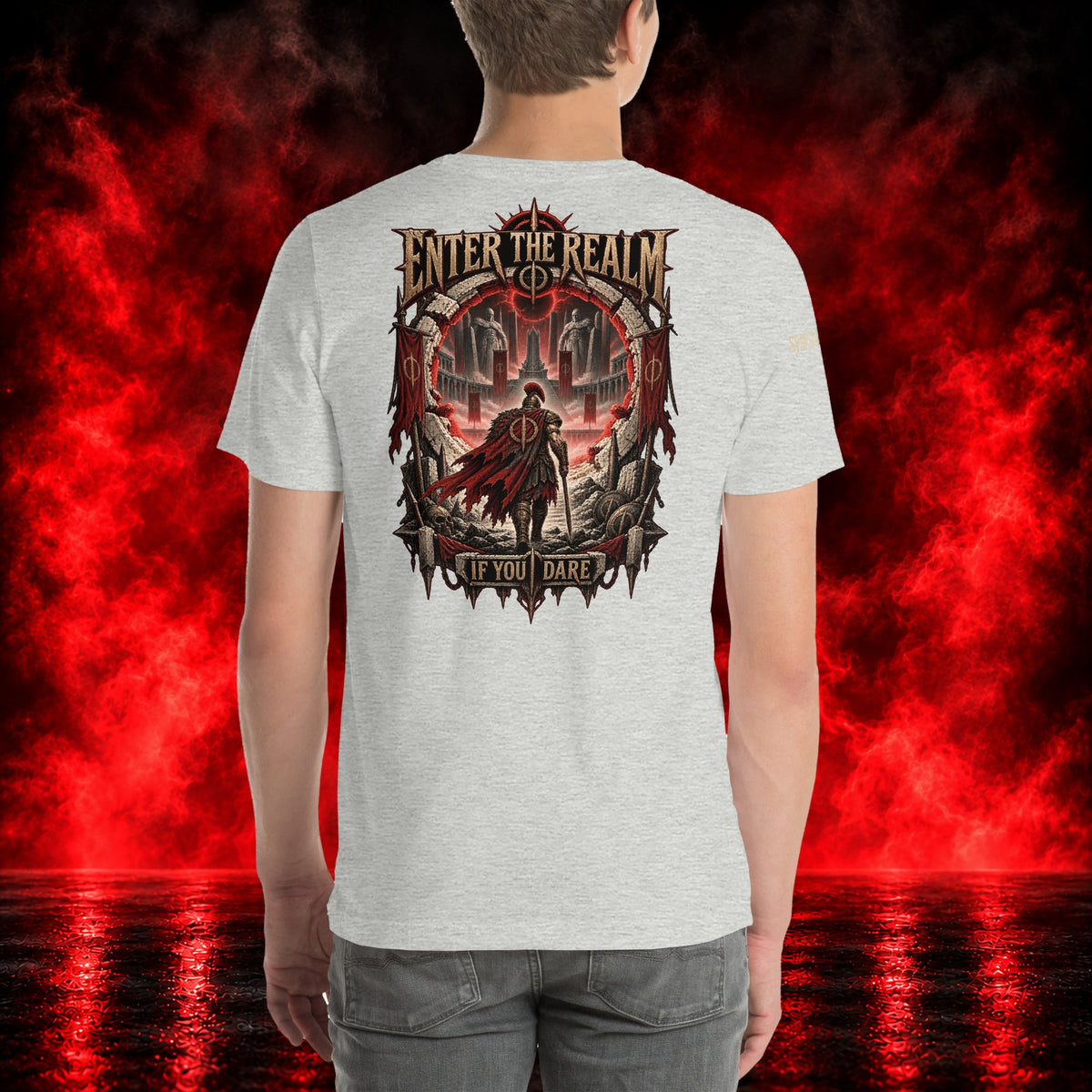 Enter the Realm T-Shirt — Printful product mockup