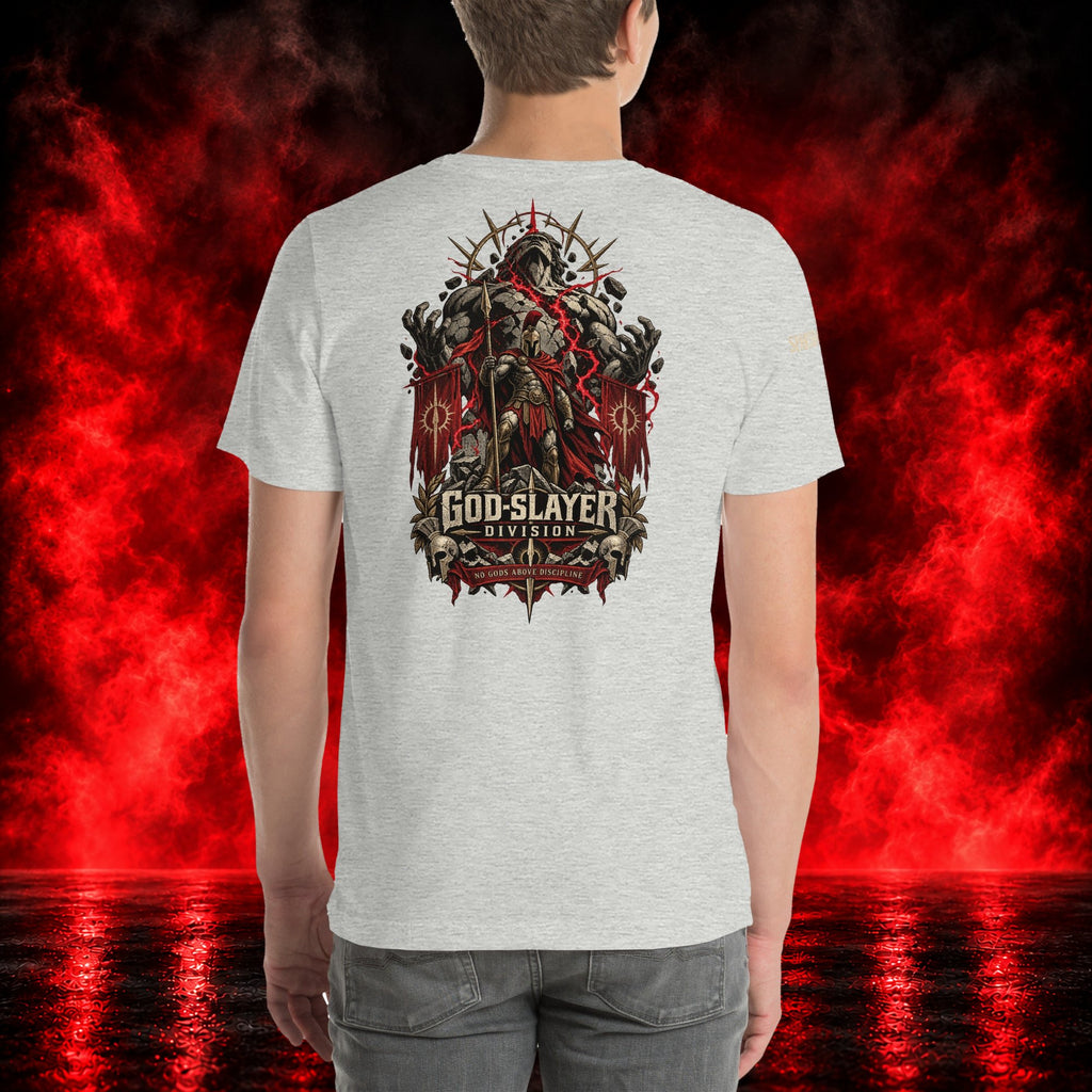 God-Slayer Division T-Shirt — Printful product mockup