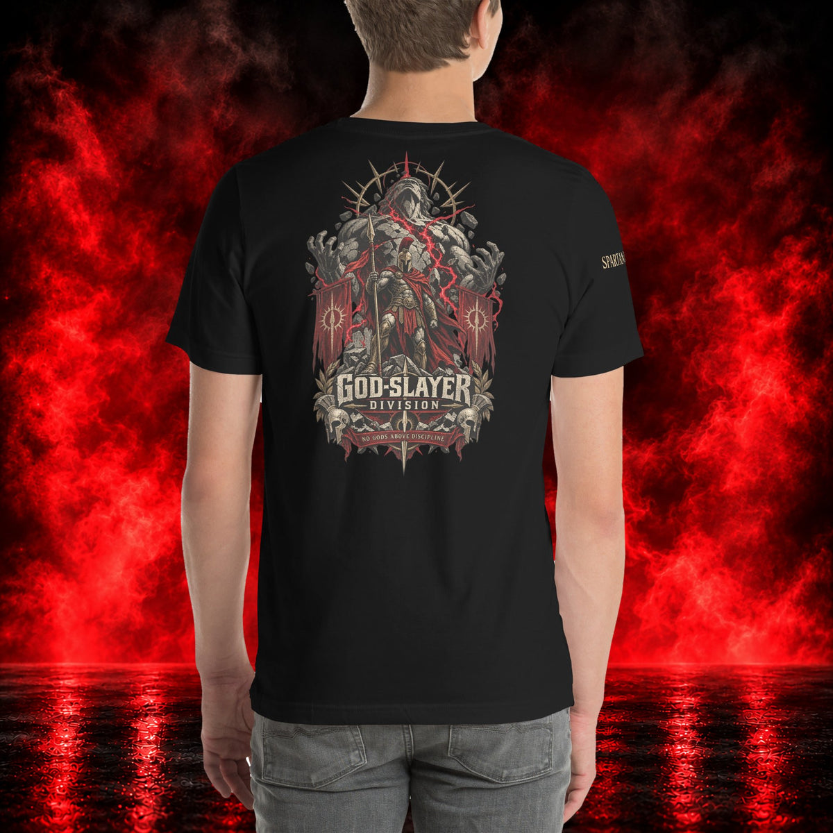 God-Slayer Division T-Shirt — Printful product mockup
